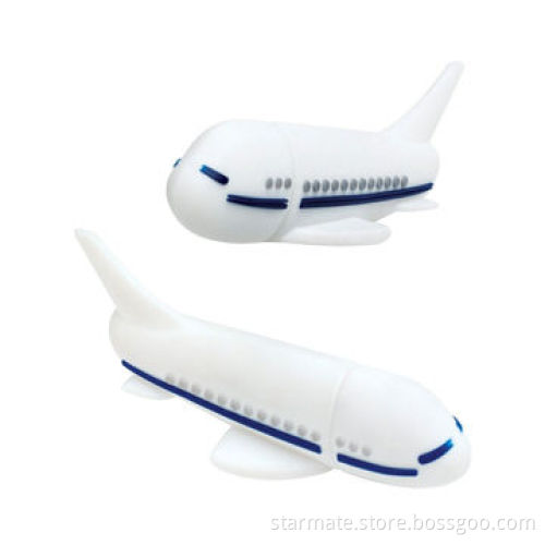 Airplane USB Flash Drives, Made of PVC Material with Plug-and-play Function and Anti-shock